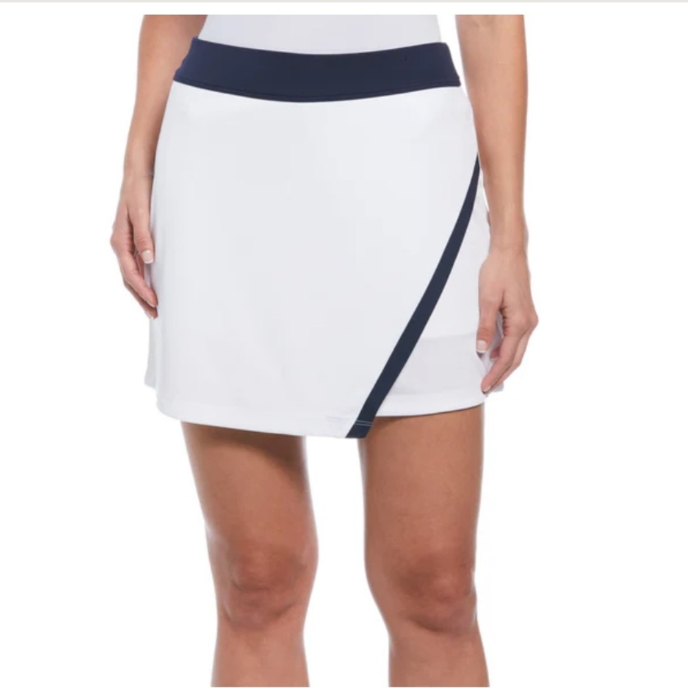Callaway White and Blue Asymmetrical Skater Skirt
